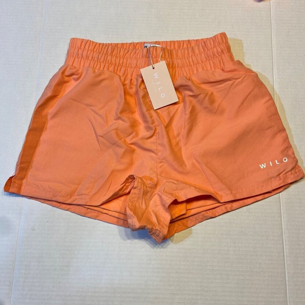 Wilo The Label Women's 2 in 1 Running Short Peach Athletic Activewear Workout - Picture 2 of 10